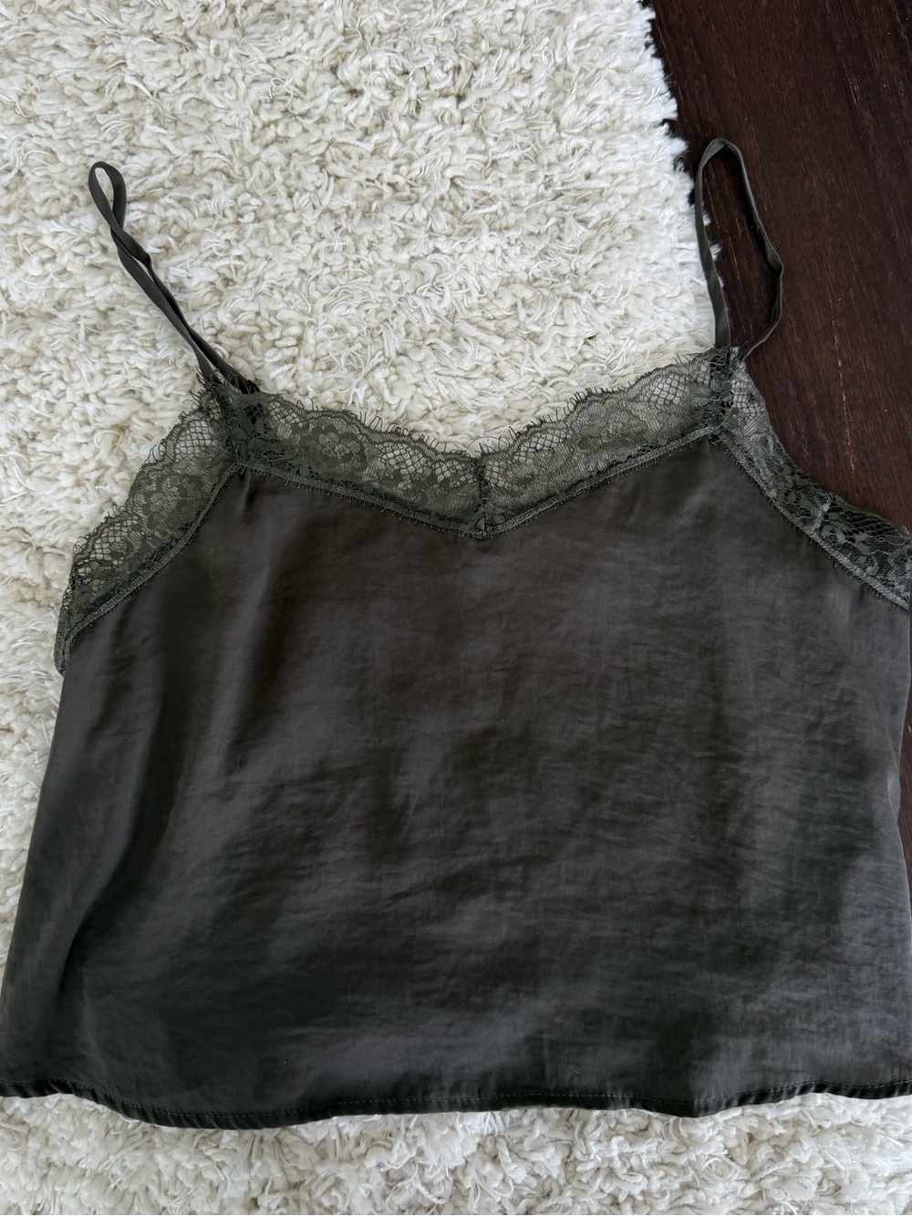 Wild Fable Olive Green Lace Trim Camisole